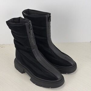 DKNY Women's Fiza Chunky Platform Zipper Boots Black 7.5 M MSRP $169 NEW